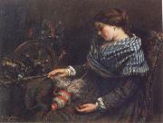 Gustave Courbet The Sleeping Spinner France oil painting artist